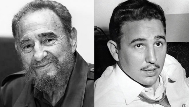 Fidel Castro: With Beard and With Just A Mustache