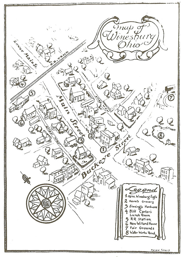 Map of Winesburg, Ohio by Sherwood Anderson