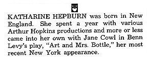 Katharine Hepburn's First Playbill