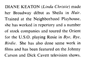Diane Keaton's First Playbill
