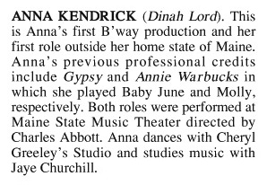 Anna Kendrick's First Playbill
