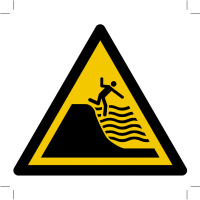 Warning; Deep shelving beach