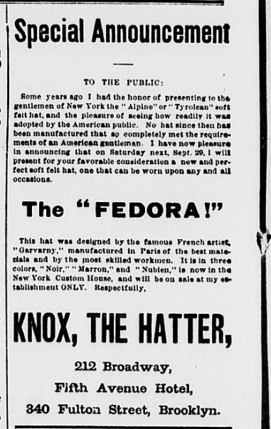 Knox Hats Debuts The Fedora
